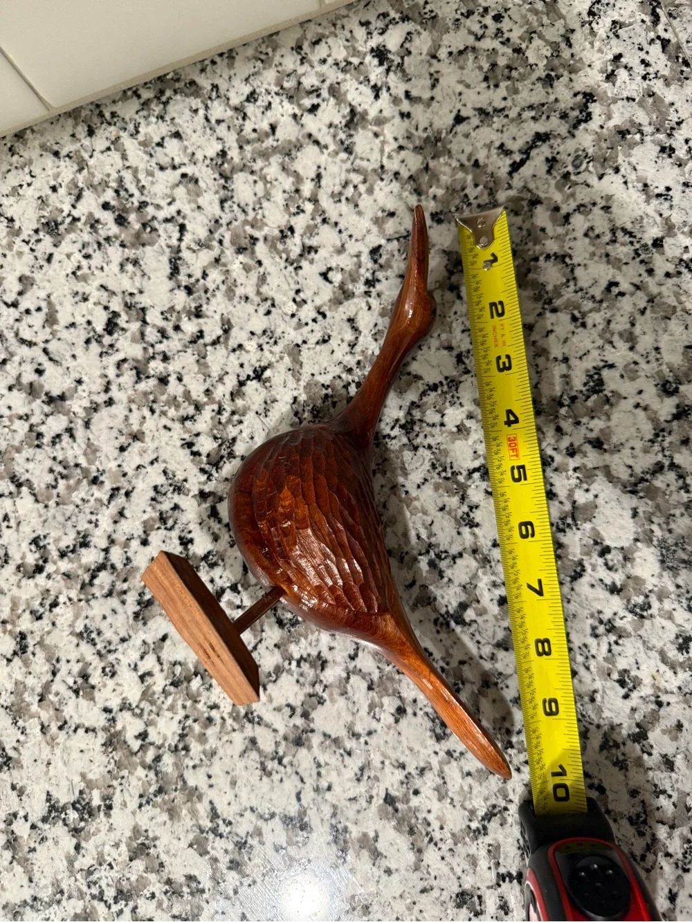 Hand-Carved Wooden Bird Décor - Brown